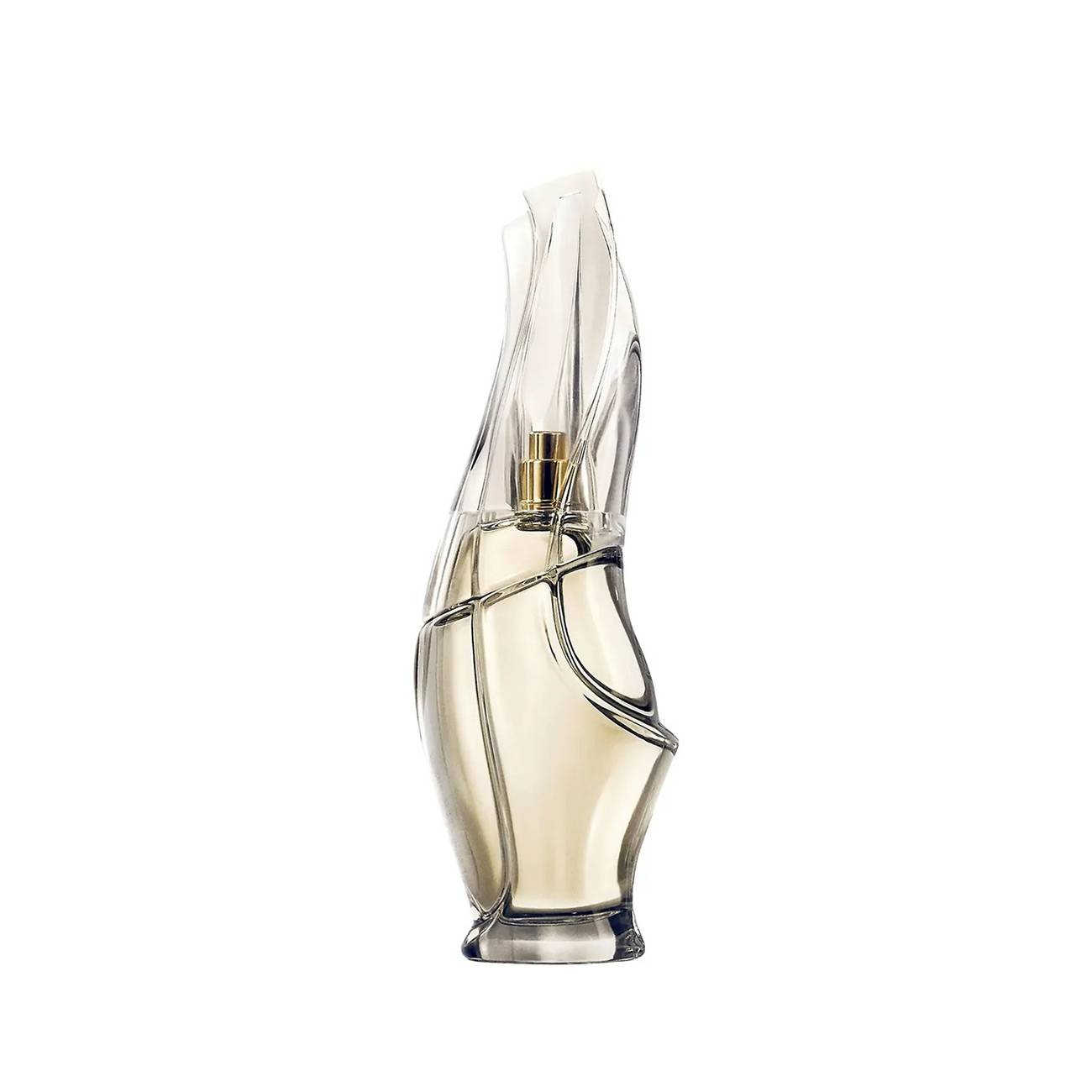 Plain perfume bottle on a white background before AI product photography